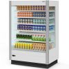 Стеллаж холодильный, пристенный, L1.96м, 5 полок, +2/+7С, дин.охл., серый, фронт открытый, боковины стеклопакет, подсветка