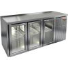 Стол холодильный, GN1/1, L1.95м, без борта, 3 двери стекло, ножки низкие, -2/+10С, нерж.сталь, дин.охл., агрегат справа, увелич.объем
