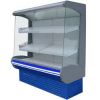 Стеллаж холодильный, пристенный, для фруктов, L1.99м, 2 полки, +2/+10С, дин.охл., синий, фронт открытый, боковины стекло, ночная шторка