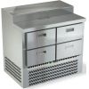 Стол холодильный для пиццы, GN1/1, L1.00м, 4 ящика, ножки, +2/+10С, нерж.сталь, дин.охл., агрегат нижний, короб 5GN1/3