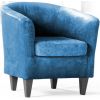 Кресло Каппучино, мягкое, обивка ткань II категории голубая