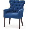 Кресло Байрон, мягкое, обивка ткань II категории синяя