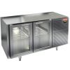 Стол холодильный, GN2/3, L1.39м, без столешницы, 2 двери стекло, ножки, -2/+10С, нерж.сталь, дин.охл., агрегат справа