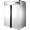 Шкаф холодильный, 1000л, 2 двери глухие, 8 полок, ножки, 0/+6С, дин.охл., нерж.сталь