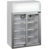 Шкаф холодильный для напитков (минибар), 100л, 2 двери-купе стекло, 3 полки, ножки, +2/+10С, дин.охл., белый, R600a, LED, канапе