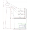Витрина холодильная напольная EKOSTAND EURO COUNTER AM1K-765-1070-630 на каркасе без декоративных панелей без боковых стекл (+1\+4С)