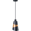 Лампа-мармит подвесная, абажур D169мм черно-медный, шнур нерегулируемый черный, лампа прозрачная с покрытием
