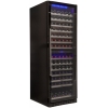 Шкаф холодильный для вина, 154бут. (452л), 1 дверь стекло, 14 полок, ножки, +5/+10С и +10/+18С, дин.охл., чёрный, встраиваемый