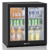 Шкаф холодильный для напитков (минибар), 185л, 2 двери стекло, 4 полки, ножки, +2/+10С, дин.охл., черный
