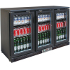Шкаф холодильный для напитков, 320л, 3 двери стекло, 3 полки, ножки, +2/+8С, черный, дин.охл., R600a