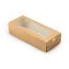 Коробка-пенал универсальная с окном 500мл бумага крафт