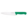 Нож поварской L 18см с широким лезвием, нерж.сталь . Ручка из полимера зеленая.