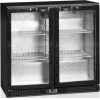 Стол холодильный для напитков, 191л, 2 двери стекло распашные, 4 полки 395х330мм, ножки, +2/+10С, чёрный, дин.охл., подсветка, R600a