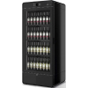 Шкаф холодильный для вина, 260бут., 1 дверь стекло, 3 полки, ножки, +2С/+18С,  стат.охл., LED, корпус чёрный, R290, рама черная