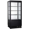 Витрина холодильная настольная, вертикальная, L0.43м, 2 полки, 0/+12С, дин.охл., черная, 4-х стороннее остекление, LED