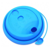 Крышка для стакана 300-500мл D 90мм пластик ПП голубой с заглушкой и пробивным отверстием для трубочки