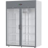 Шкаф холодильный, GN1/1+GN2/4, 1000л, 2 двери стекло, 10 полок, ножки, +1/+10С, дин.охл., белый, фронт серый, R290, ручки короткие