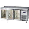 Стол холодильный ABAT СХС-70-02 (дверь-стекло, дверь-стекло, дверь-стекло) с бортом