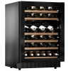 Шкаф холодильный для вина,  46бут. (145л), 1 дверь стекло, 6 полок, +5/+12С и +12/+20С, дин.охл., черный, R600a, подсветка