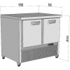 Стол холодильный Финист СХСн-700-1/1 (900х700х850) негастронормированный, 1 пара направляющих, ящик справа, колеса