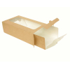 Коробка для пирожных с окном 180х105х55мм бумага крафт