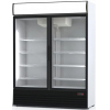 Шкаф холодильный, 1200л, 2 двери стекло, 8 полок, ножки, -6/+6С, дин.охл., белый, агрегат нижний, канапе, рама дверей и решетка агрегата черные