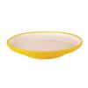 Тарелка для суши D 14см h 2,3см, пластик желтый-белый