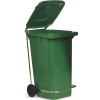 Бак для отходов передвижной,  550х480х930мм, 120л, пластик зеленый, крышка, педаль