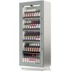 Шкаф холодильный для вина, 126бут., 1 дверь стекло, 4 стойки, ножки, +4/+10С, стат.охл., LED, серый алюминий, R290, рама серая